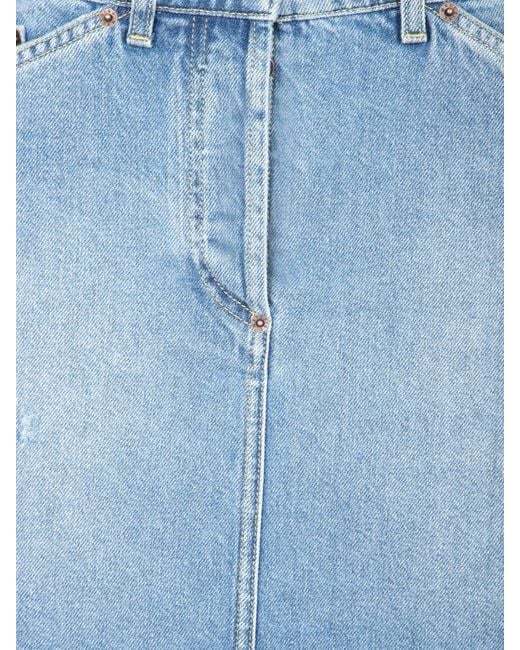 Moschino Blue Laurel Crown Label Denim Mini Skirt