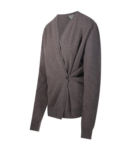 Rohe Gray Twisted Ballet Asymmetric Cardigan