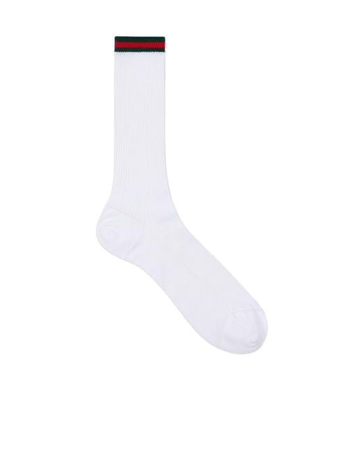 Gucci White Web Detailed Socks