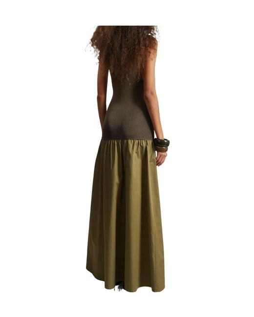 Frankie Shop Green Iliya Drop Waist Maxi Dress