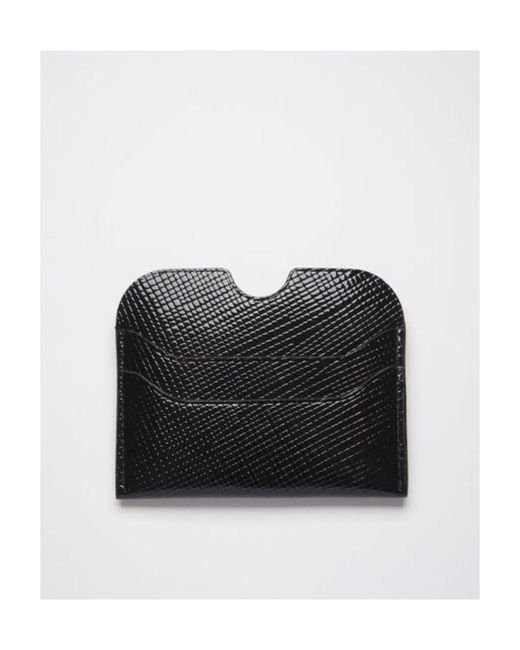 Acne Black Embossed-Logo Leather Cardholder for men