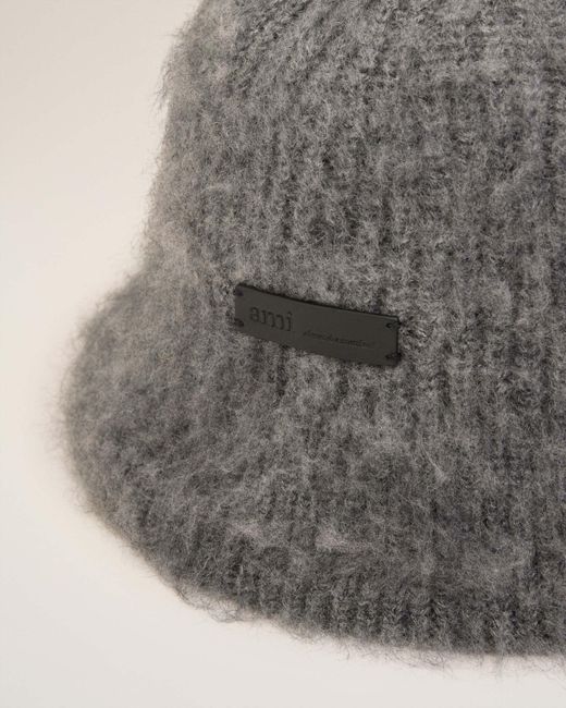 AMI Gray Ami Mohair Bucket Hat for men