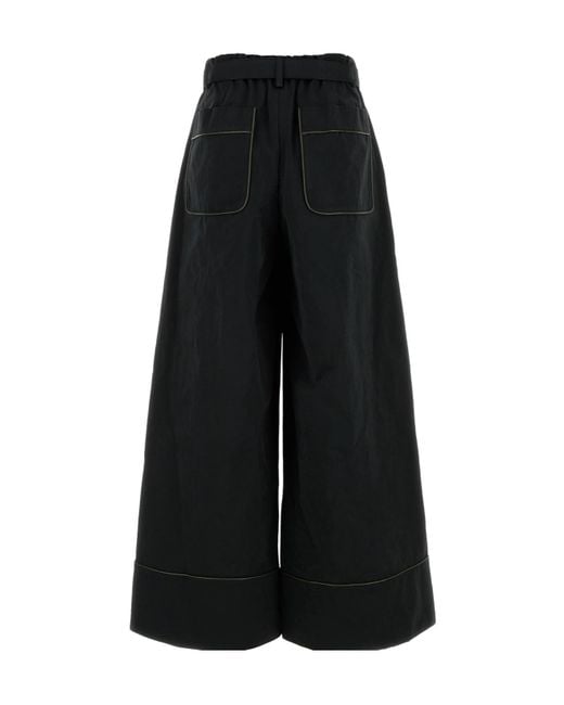 Sacai Black Welt-Pockets Cuffed Trousers