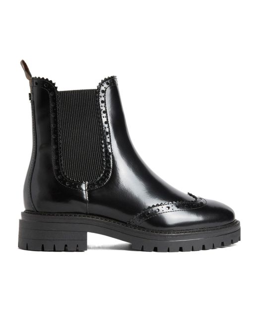 Barbour Black Leather Chelsea Boot