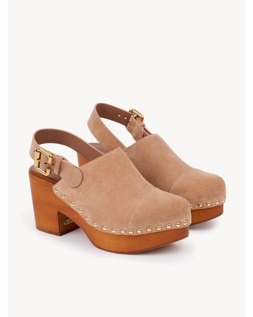 Chloé Brown Round-Toe High-Heeled Sandals