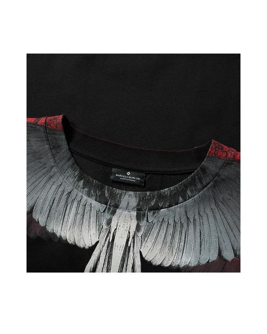 Marcelo Burlon Black Printed Long-Sleeved T-Shirt for men