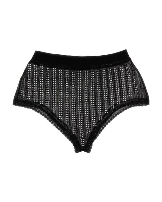 Rabanne Black Bead Embellished Stetched Briefs
