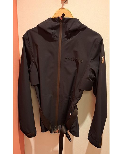 Moncler Black Grenoble Valles Belted Hooded Jacket