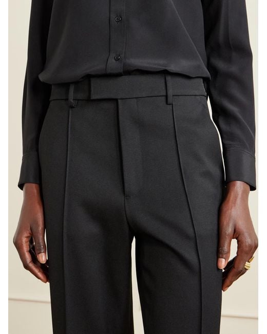 Nili Lotan Black Etoile Wool Twill Straight Leg Casual Pants
