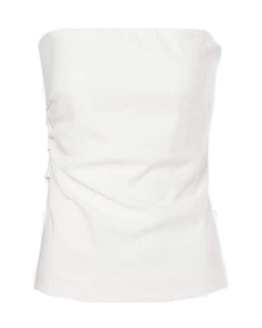 Sir White Linen-Blend Tube Top