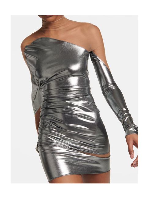Mugler Gray Sewing A Mini Dress