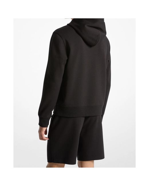 Michael Kors Black Embossed Logo Drawstring Hoodie for men