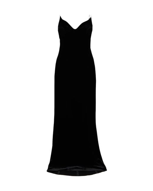 Galvan Black Fitted Velvet Evening Gown