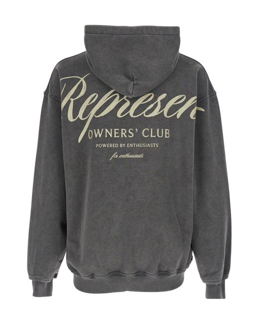 Represent Gray Sweatshirt With Logo Print for men