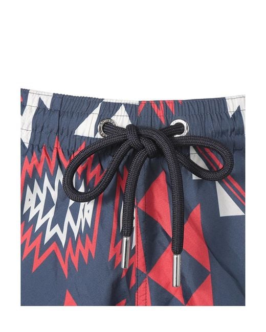 Moncler Blue Strap-Up Beach Shorts for men