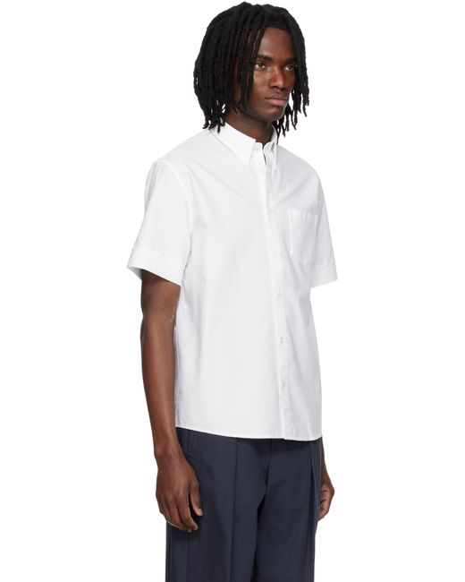 A.P.C. White Short-Sleeved Button-Up Shirt for men