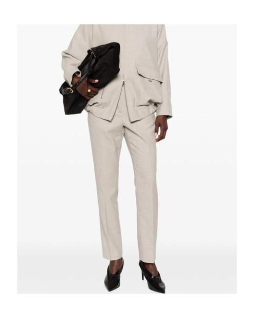 Fabiana Filippi White Casual Pants With Belt Loops