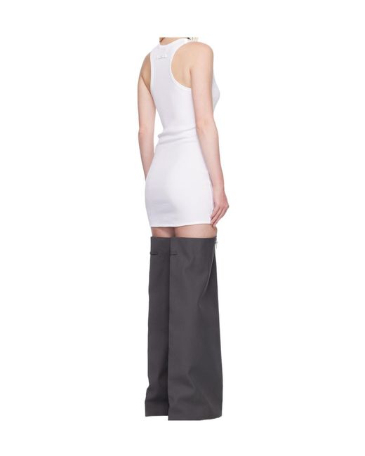 Jean Paul Gaultier White Ribbed Mini Dress