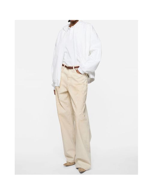 Acne White Hooded Zip-Up Jacket for men