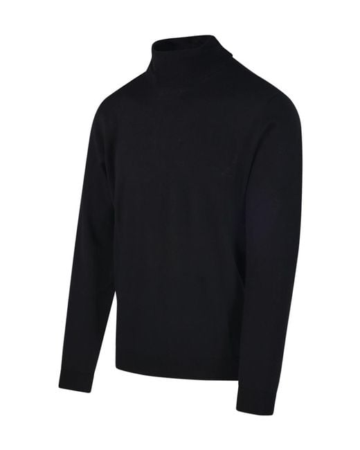 Roberto Collina Blue Mock-Neck Sweater for men