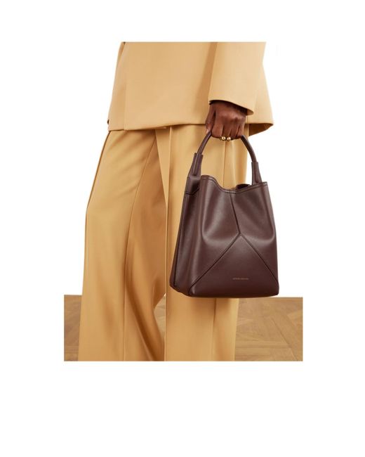 Victoria Beckham Brown Plie Structured Bucket Bag