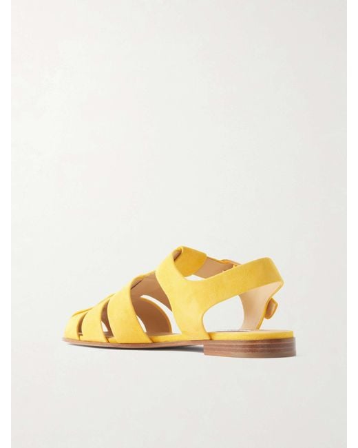 Gabriela Hearst Yellow Buckle Flat Sandals