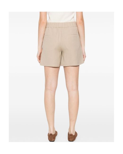 Brunello Cucinelli Natural Fluid Twill Baggy Shorts
