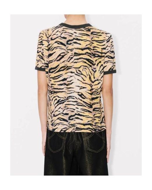 KENZO Natural All-Over Stripe Print T-Shirt for men