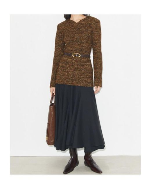 Tory Burch Brown Nylon And Viscose Marled Sweater