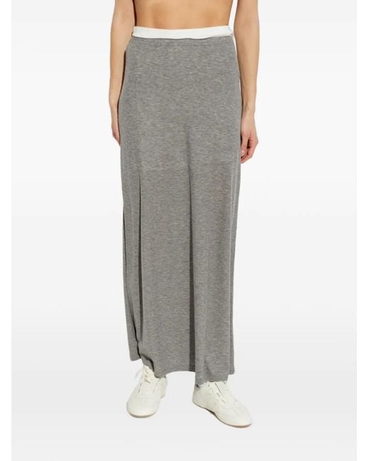 Samsøe & Samsøe Gray Sadou Ribbed Maxi Skirt