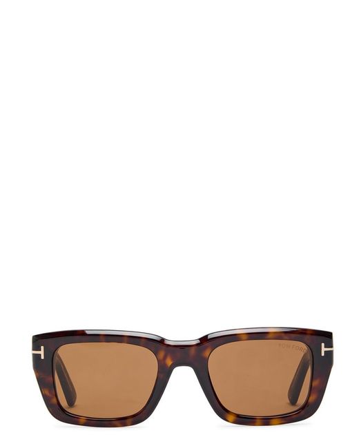 Tom Ford White Rectangle-Frame Sunglasses