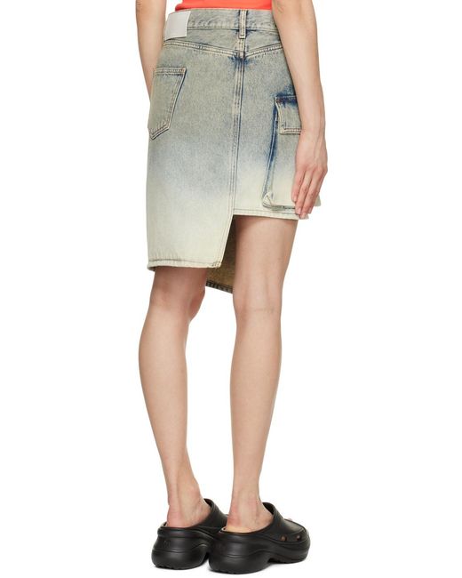 Off-White c/o Virgil Abloh Blue Asymmetric Denim Skirt