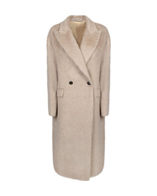 Tagliatore Natural Double-Breasted Alpaca Coat