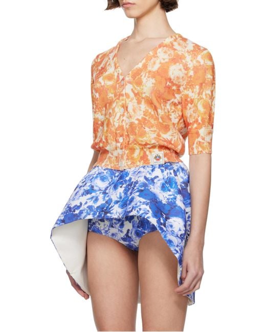 Bally Blue Rosengarten Print Cardigan