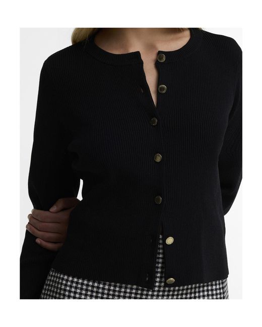 Barbour Black Button-Front Knit Cardigan
