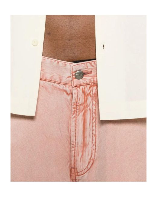 DIESEL Pink P-Desi Trompe L'Oeil Bermuda Shorts