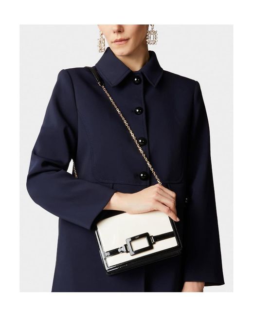 Roger Vivier Natural Belle Vivier Voyage Lacquered Buckle Clutch Bag