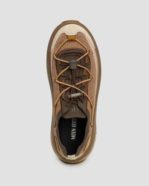 Moon Boot Brown Knitted Moon247 Low Top Sneakers