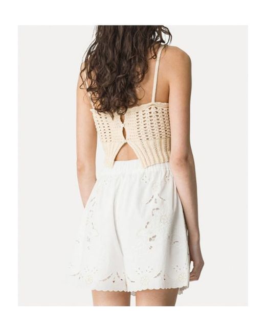 Forte_forte Natural Knitted Crop Top