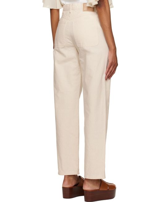 See By Chloé White See By Chloé Logo Patch Tapered Jeans