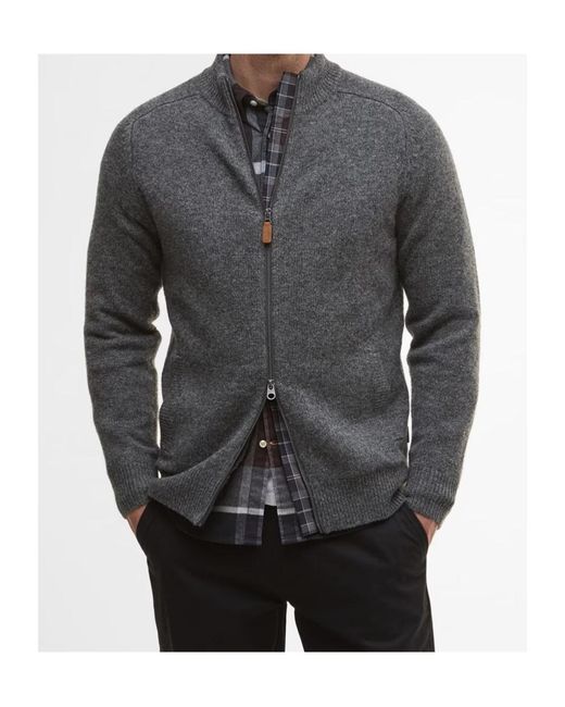 Barbour Gray Talder Zipped Jumper for men