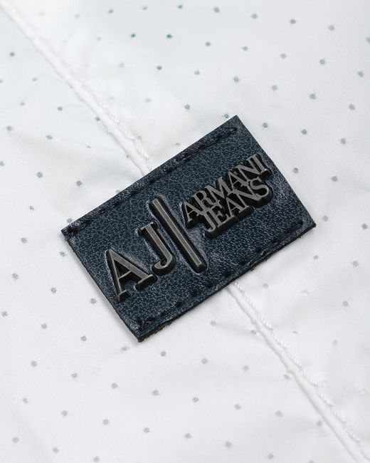 Armani Jeans White Logo Hooded Casual Jacket for men