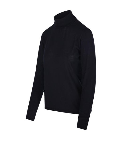 Max Mara Blue Saluto Turtleneck Long-Sleeved Jumper
