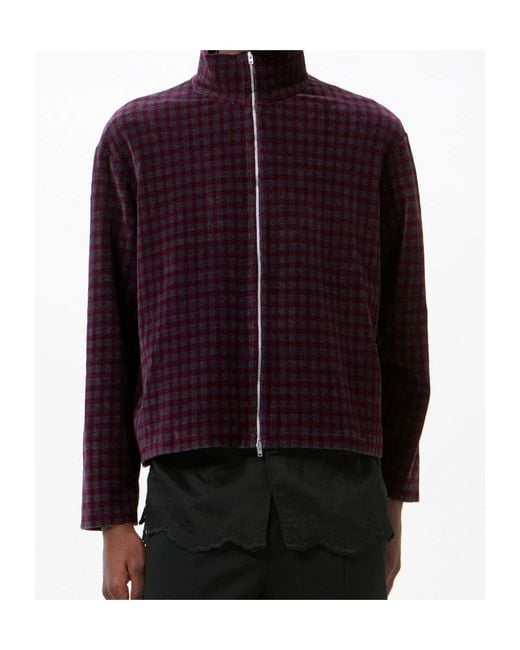 Our Legacy Purple Shrunken Long-Sleeved Zip-Up Jacket for men