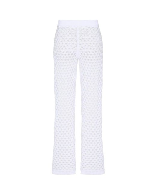 Valentino White Flared Knitted Pants