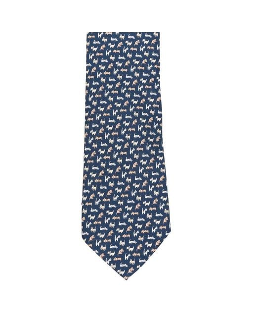 Ferragamo Blue Pointed Tie for men