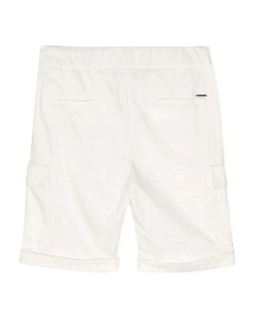 Peserico White Drawstring-Waist Cotton Shorts for men