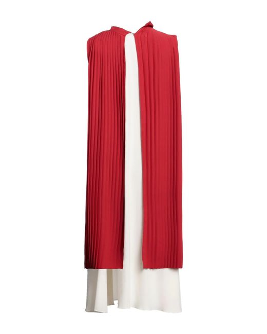 MM6 by Maison Margiela Red Two-Tone Sleeveless Ruched Dress