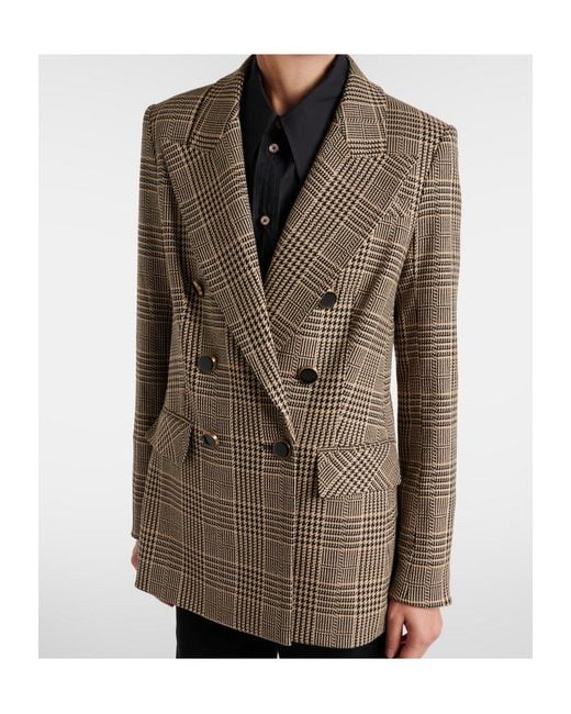 Veronica Beard Brown Rhys Houndstooth Double-Breasted Blazer