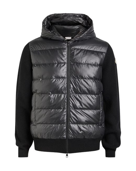Moncler Black Quilted Wool Jacket for men